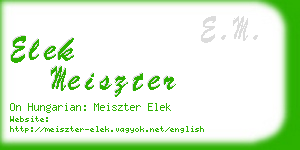 elek meiszter business card